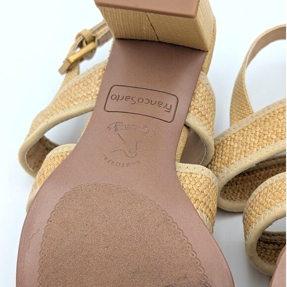 Franco Sarto Buco Heeled Sandals Women's Ankle Strap Natural Size US8 EU38.5 - Picture 10 of 12